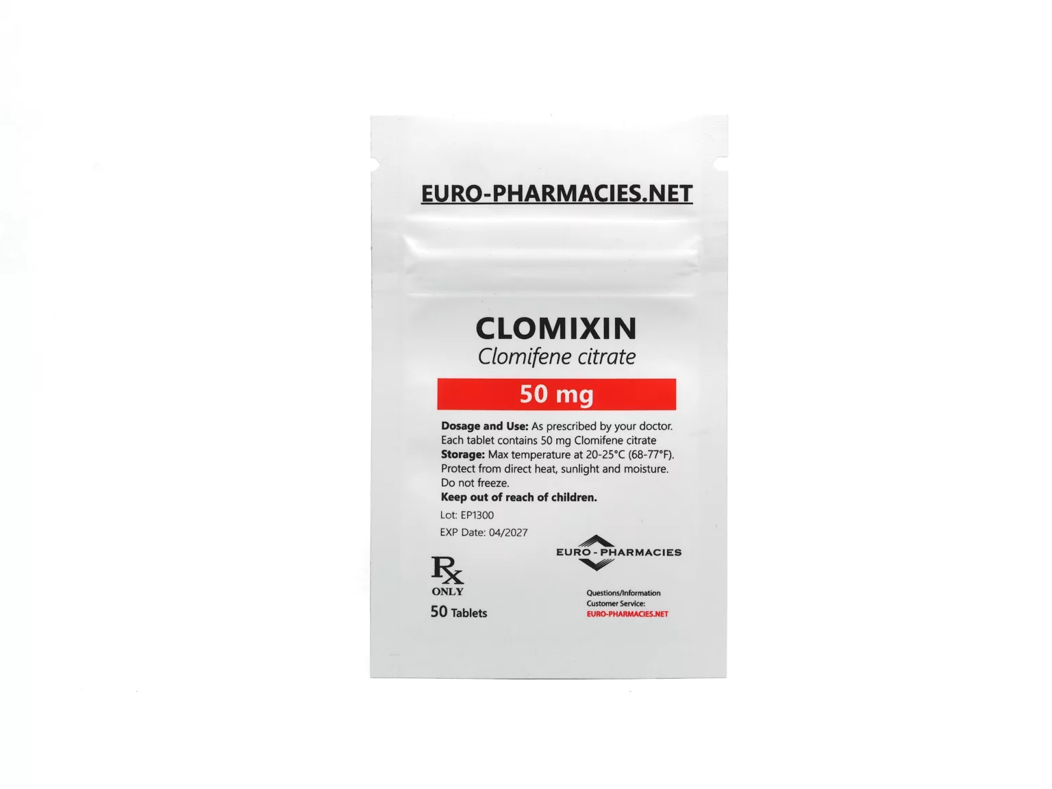 Clomixin (Clomid) – 50mg/tab -50 tab/bag USA