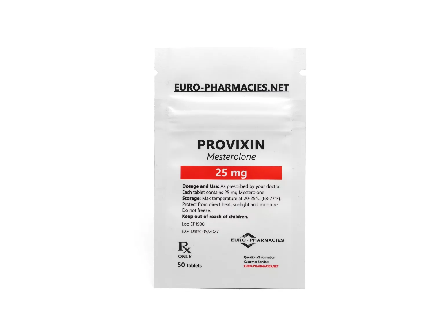 Provixin (Proviron) – 25mg/tab, 50 pills/bag USA